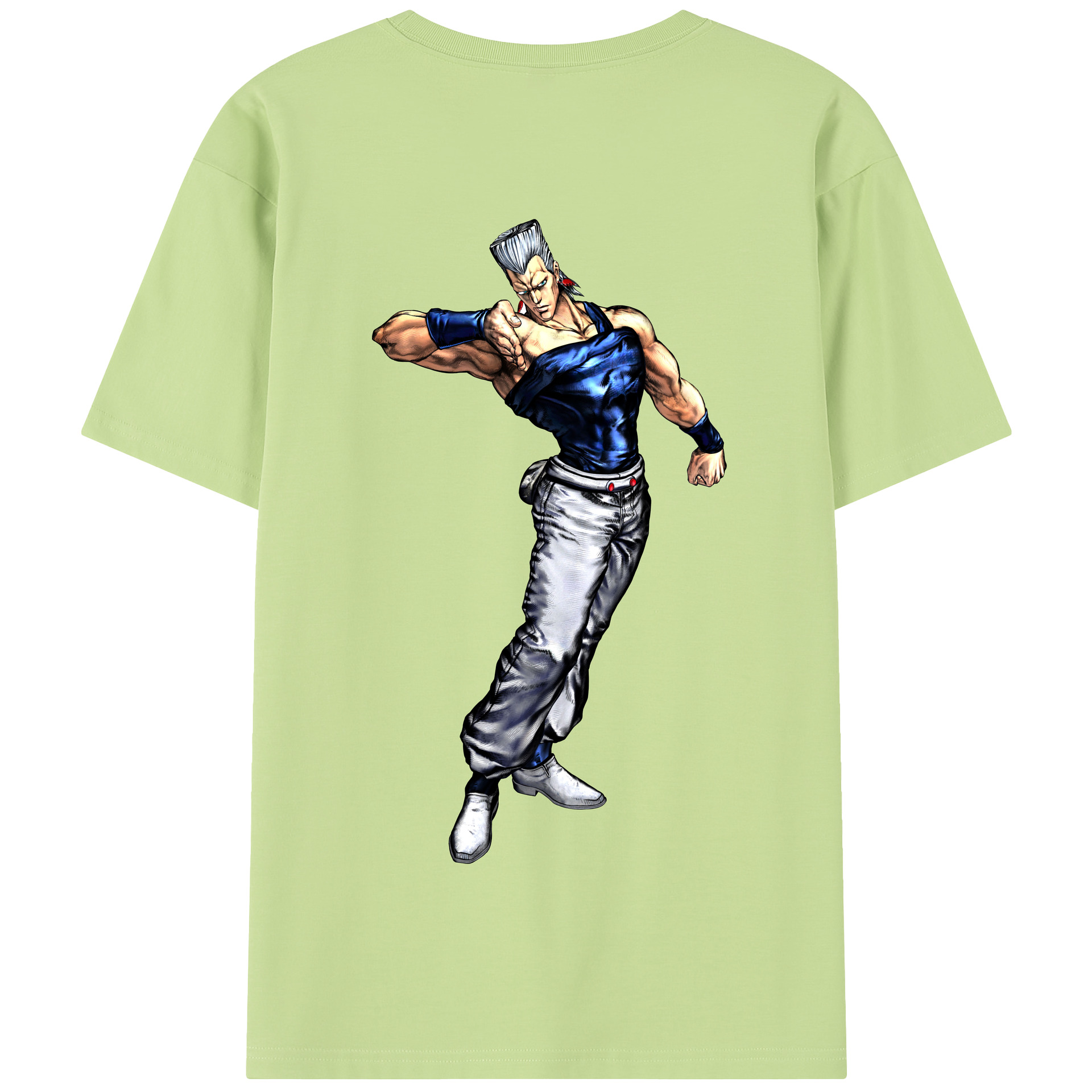 （画像用） ジョジョの奇妙な冒険 ジャン＝ピエール?ポルナレフ JoJo's Bizarre Adventure Jan Pierre Polnareff 綿100％半袖Tシャツ（背面プリント）